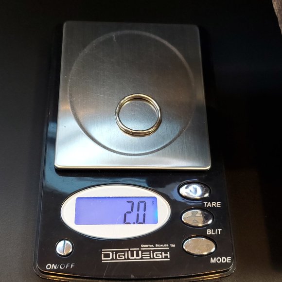 Size 7 Sterling Silver Flat Hammered Edges Ring - Picture 6 of 6